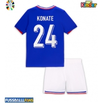 Frankreich Ibrahima Konate #24 Heimtrikotsatz Kinder EM 2024 Kurzarm (+ Kurze Hosen)